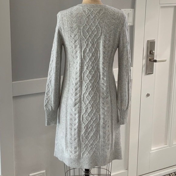 LOFT Cable Knit Gray Sweater Dress size S - Picture 4 of 6